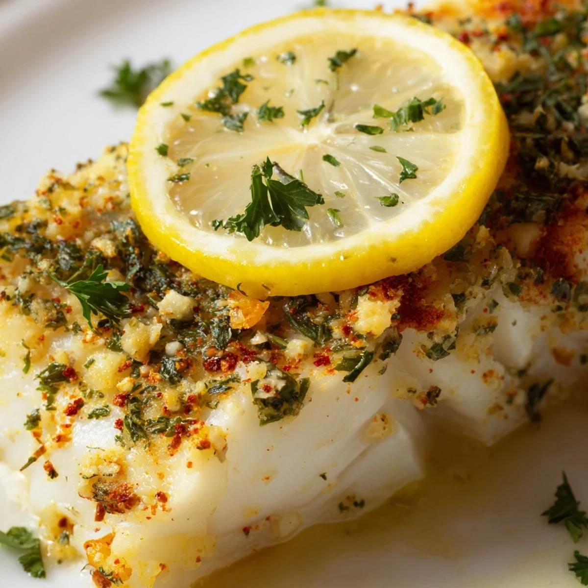 Perfectly seasoned baked cod fillets served alongside colorful roasted potatoes and steamed green beans for a healthy dinner.