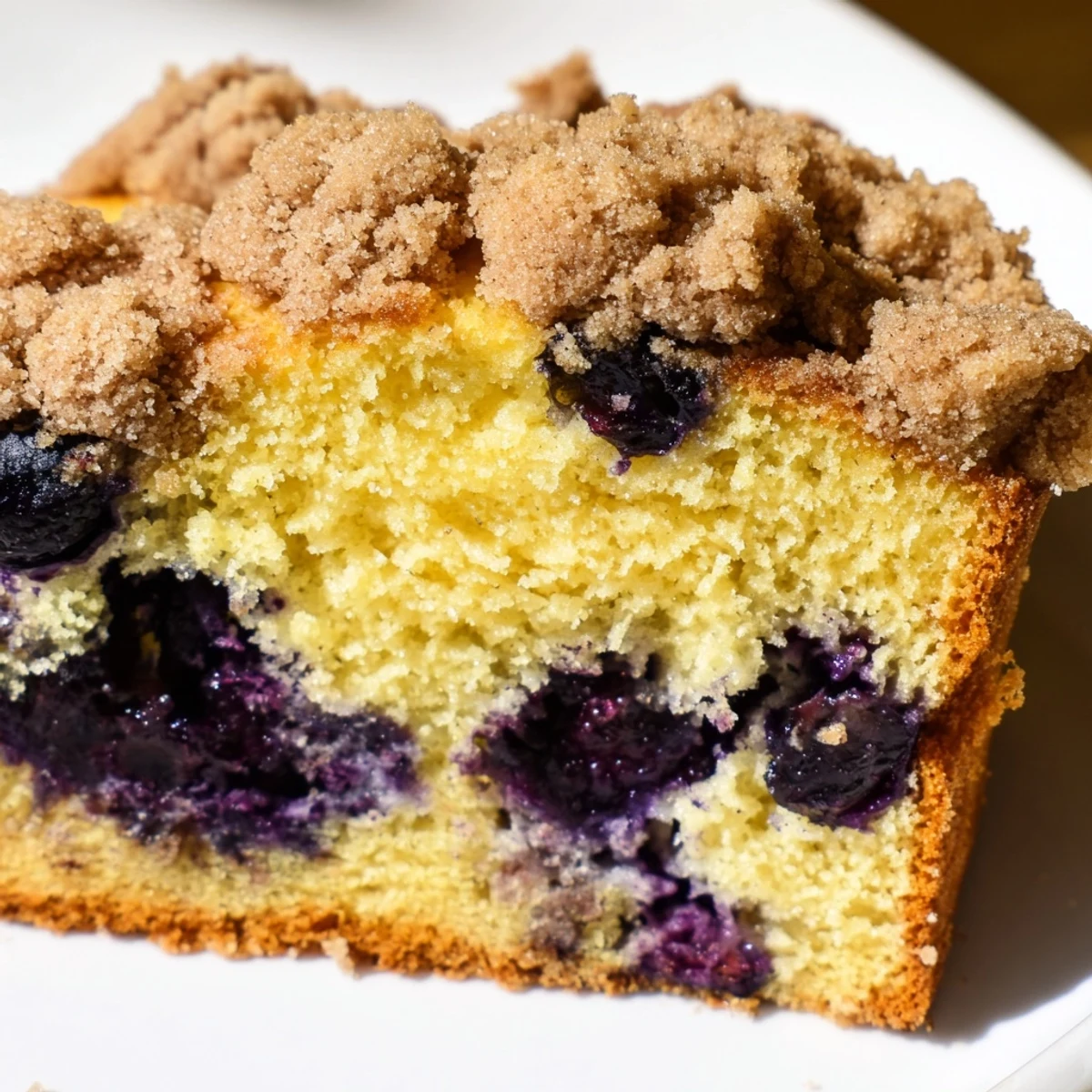 Golden topped Lemon Blueberry Bread served with tea and butter, perfect sweet snack or dessert treat.