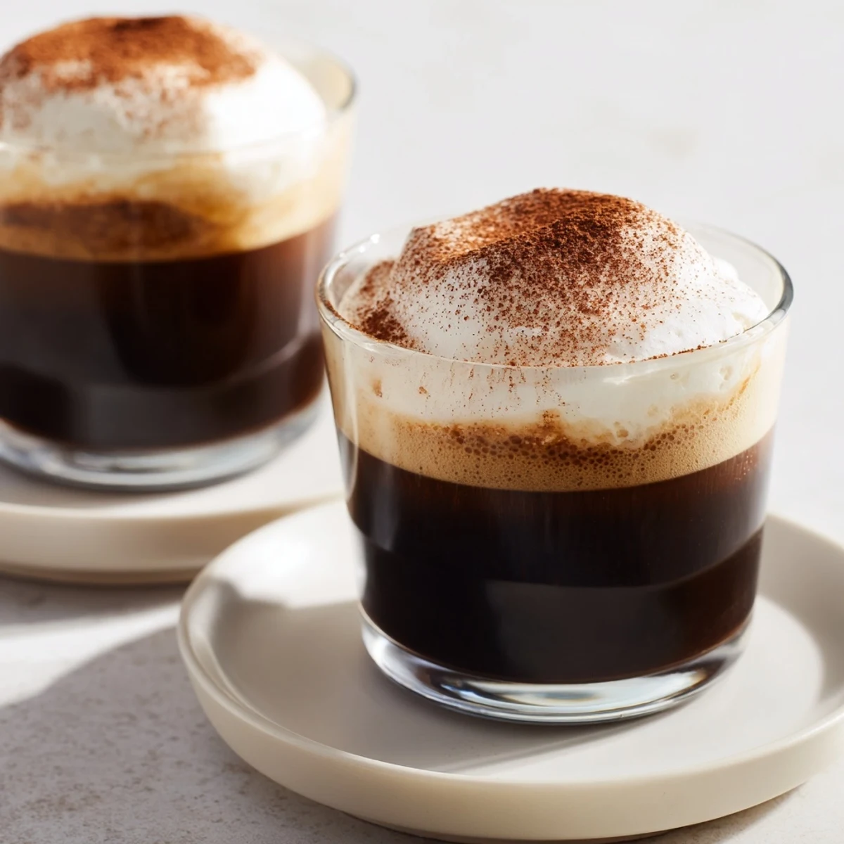 Enjoying a non-alcoholic Irish Coffee Mocktail garnished with nutmeg and a side of oat cookies.