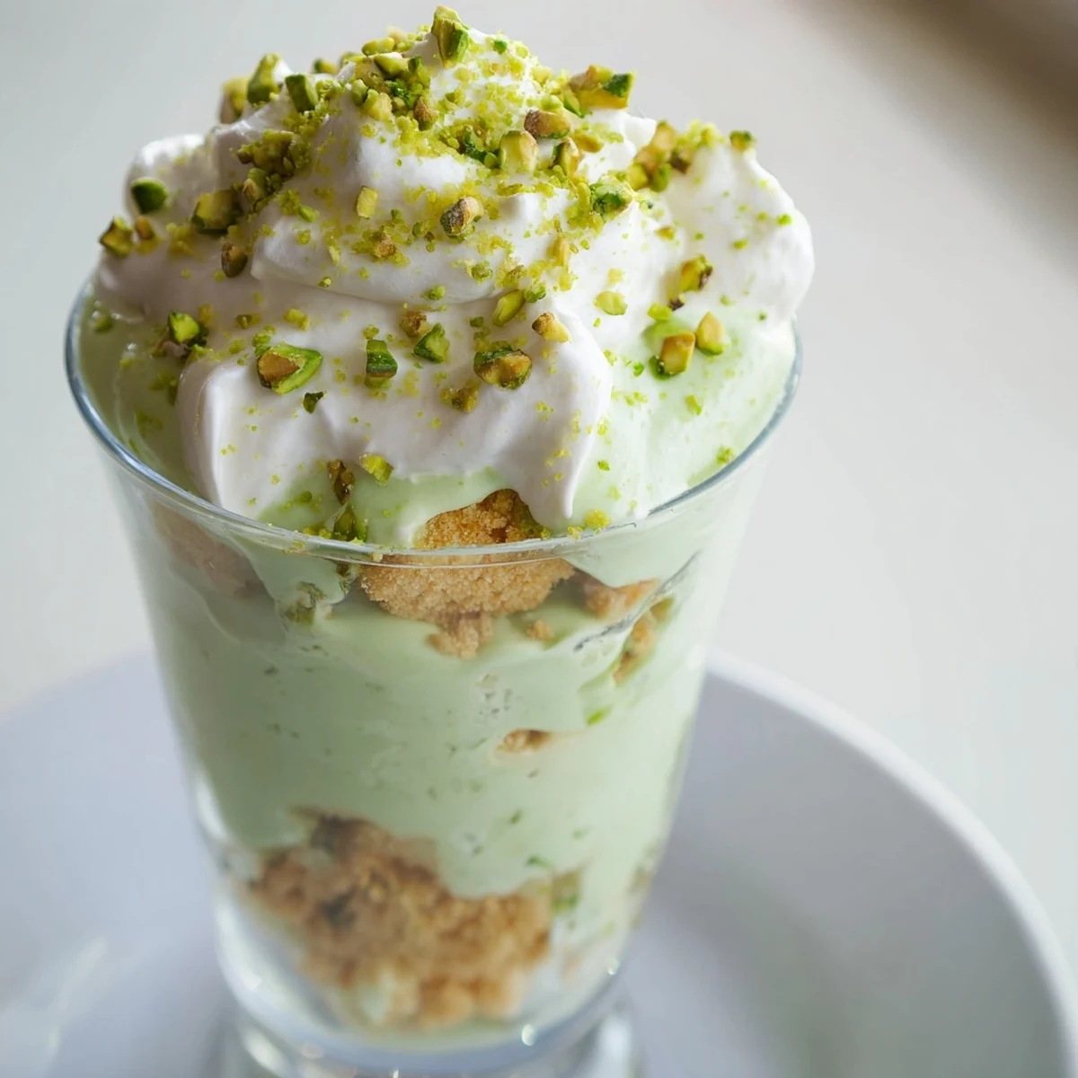Ready in 15 minutes, this no-bake St. Patrick's Day pistachio parfait features velvety pudding and sweet whipped cream topping.