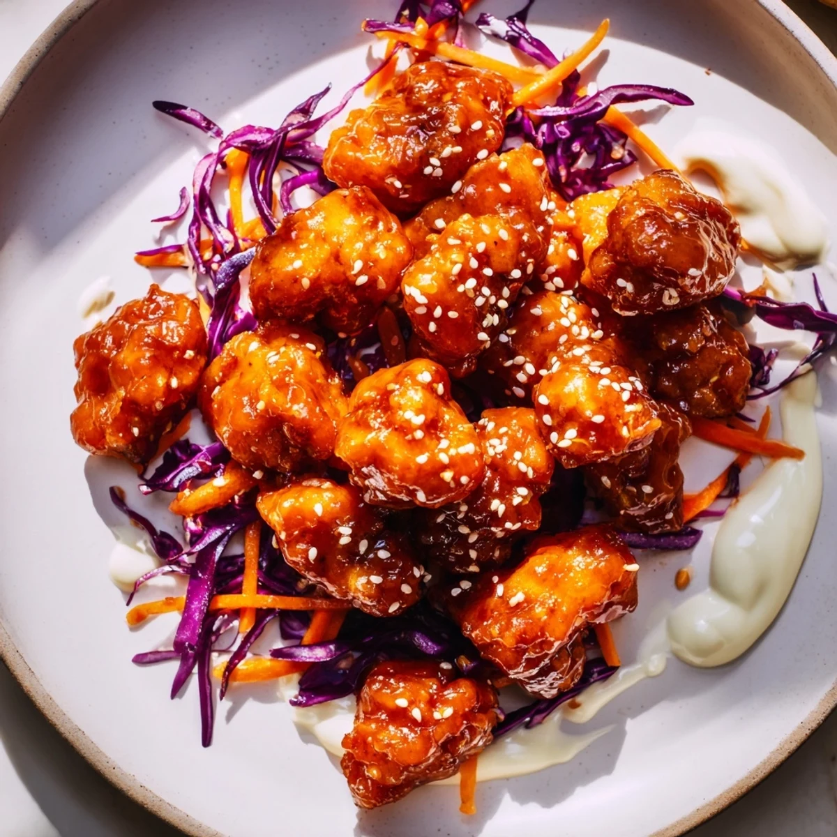 A steaming bowl of Marry Me Sweet Chili Chicken Bowl with Coconut Lime Drizzle, featuring crisp vegetables and a creamy coconut lime sauce drizzled over tender chicken.