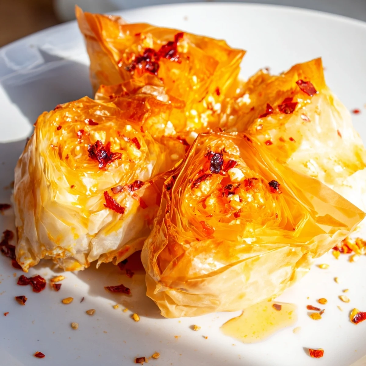 Golden-baked Oven Fried Feta Rolls with Spicy Chili Honey on a platter, ready for a game-day snack.