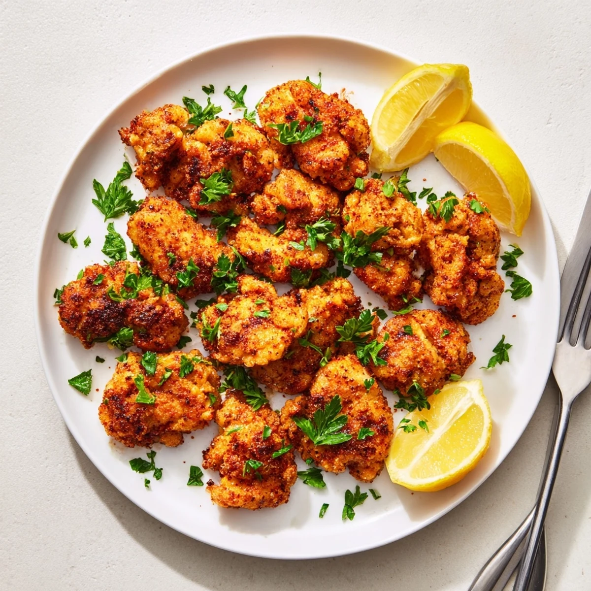 Tender juicy chicken pieces marinated in zesty lemon and herbs served with lemon wedges