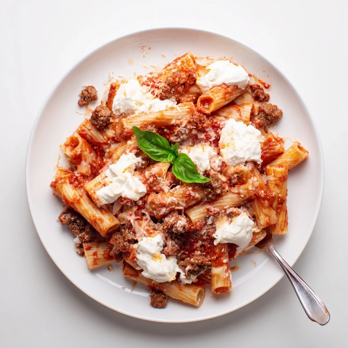 Golden cheesy slow cooker baked ziti with bubbling mozzarella and rich tomato sauce