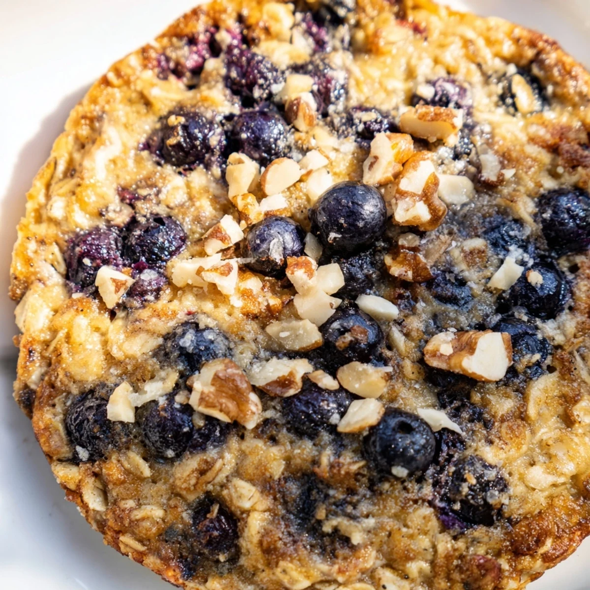 Hearty lemon blueberry baked oatmeal squares featuring zesty lemon zest and plump blueberries