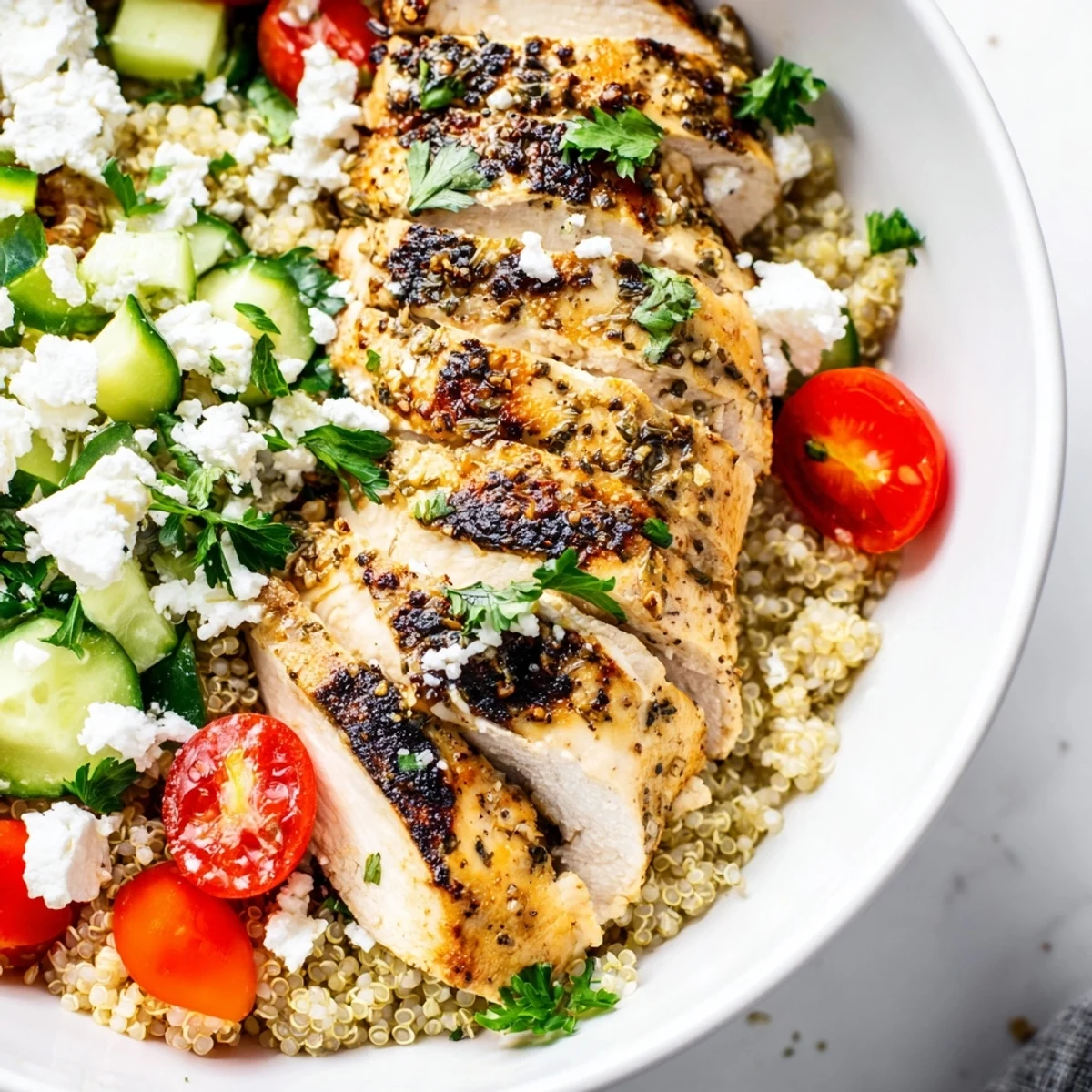 Mediterranean Chicken Quinoa Bowl