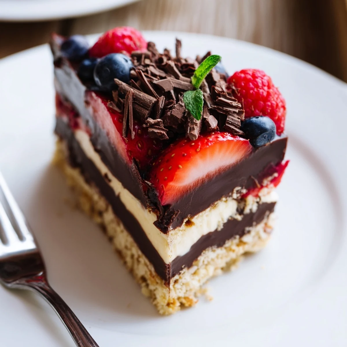 Chilled The Ultimate Dessert Recipe showing biscuit base, creamy mascarpone, bright berries.