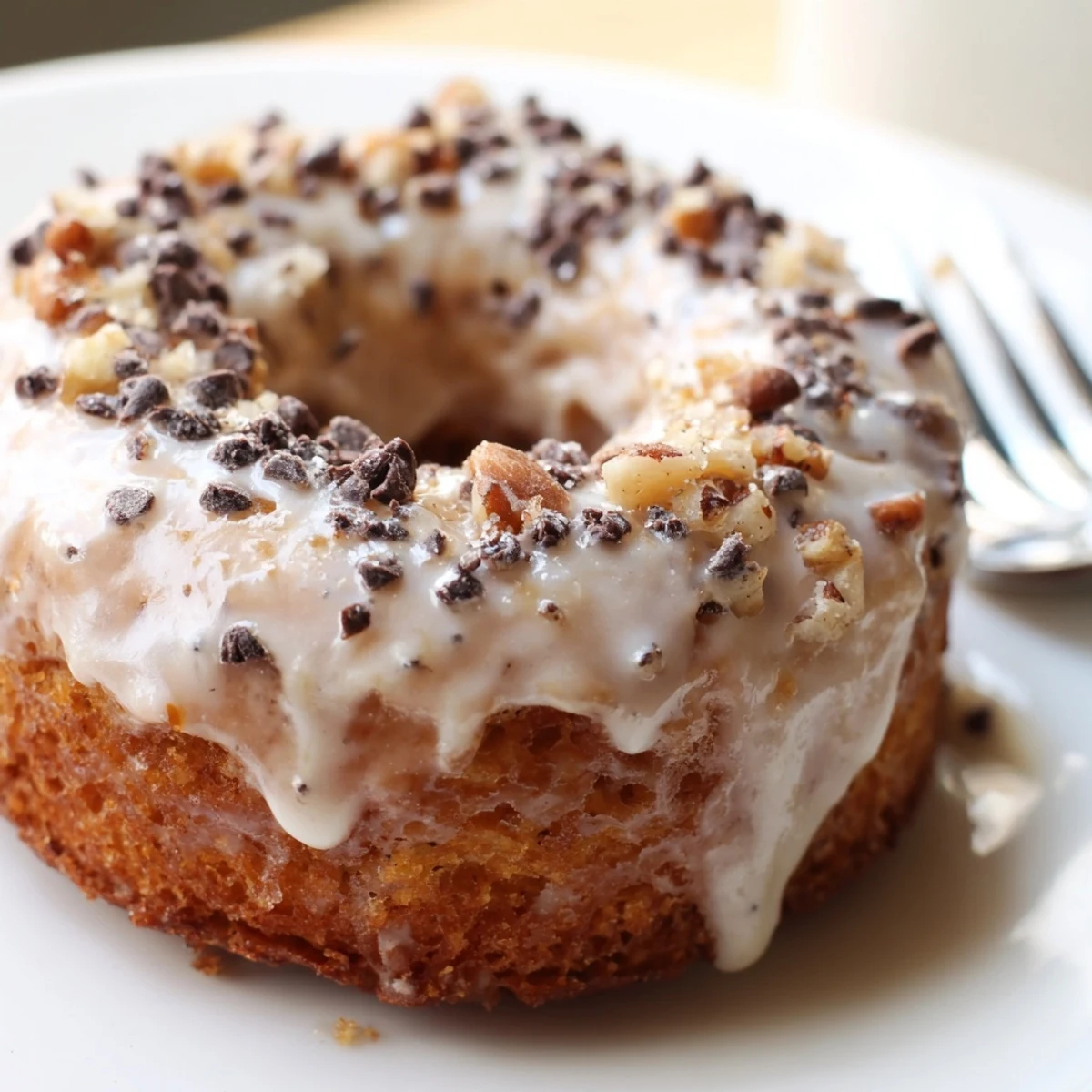 Light, fluffy Banana Donuts drizzled in vanilla glaze, ready for sharing