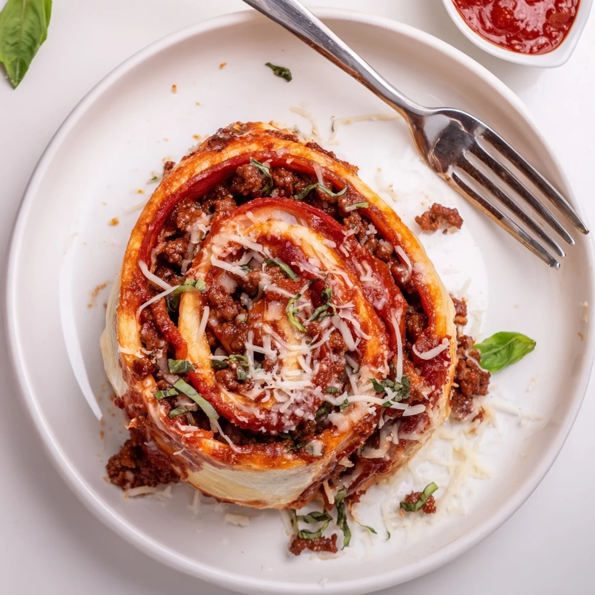 Cheesy Beef Pepperoni Pizza Roll Ups Snack Recipe fresh from oven, ready for dipping