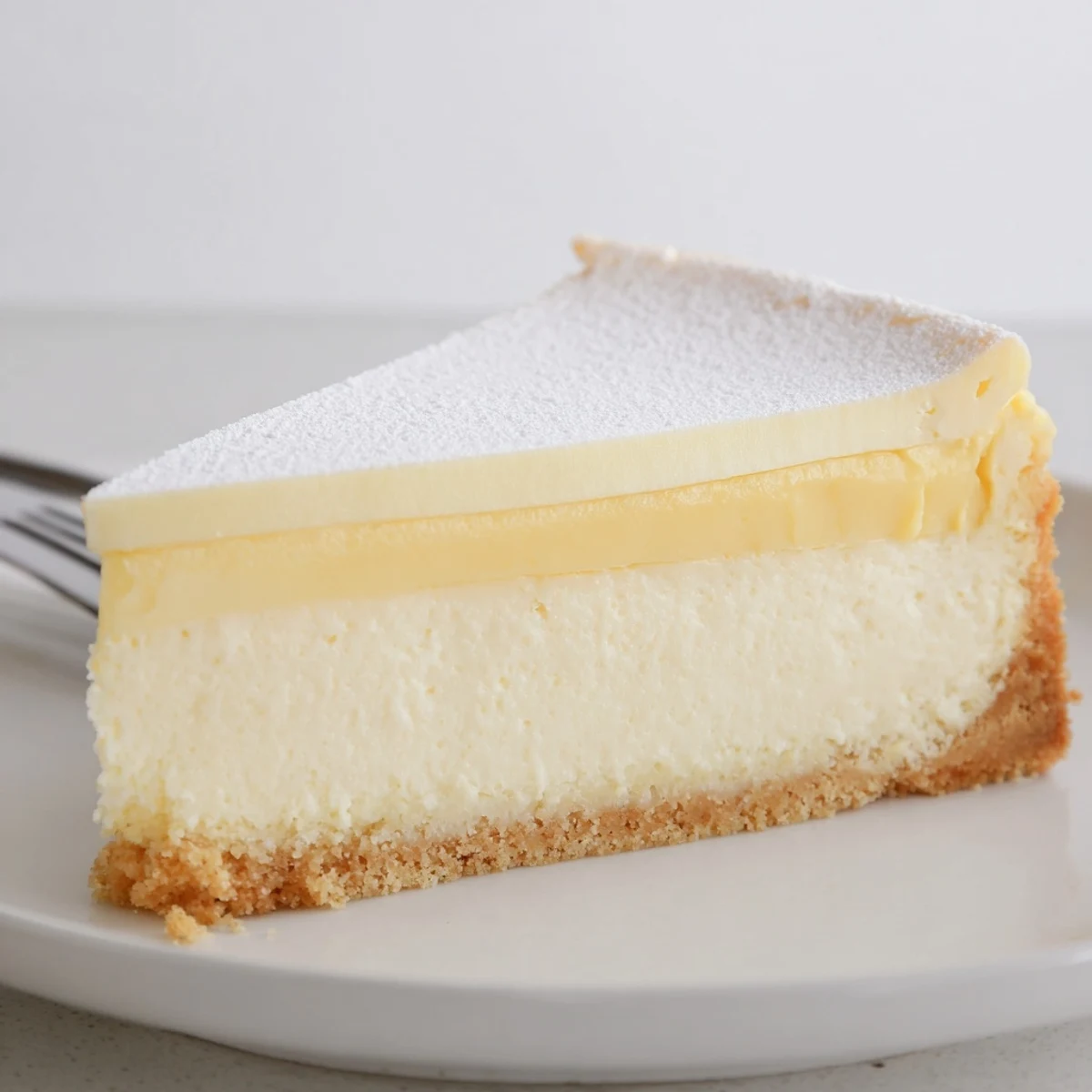 Classic Cheesecake with golden graham crust, silky center, topped with berries