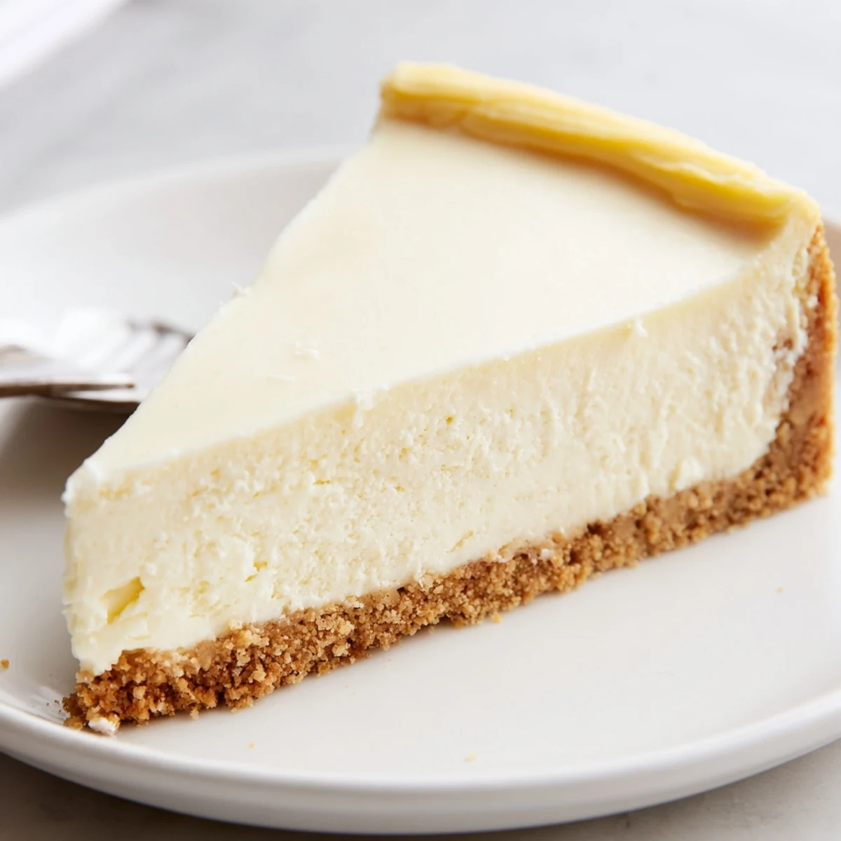 Chilled overnight, the Classic Cheesecake offers velvety filling and berry compote