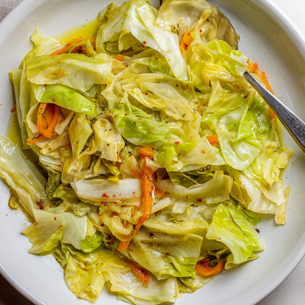Savory Braised Cabbage Recipe steaming in a Dutch oven, tender, fragrant.