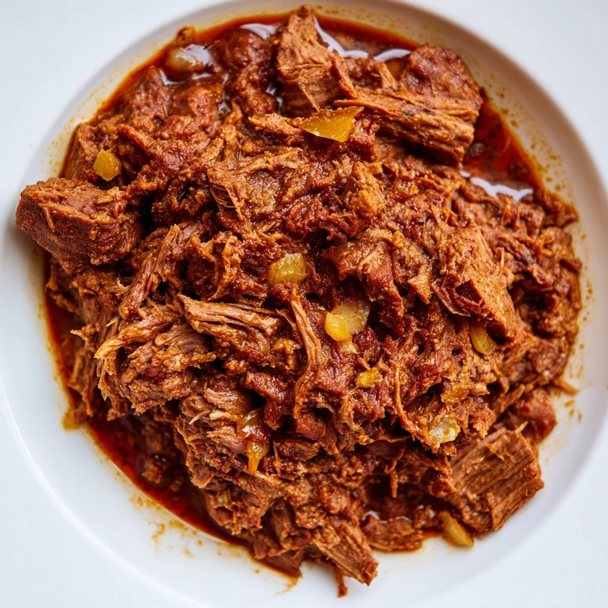Succulent Mexican beef barbacoa slow cooked with chipotle peppers and spices for tacos or burritos