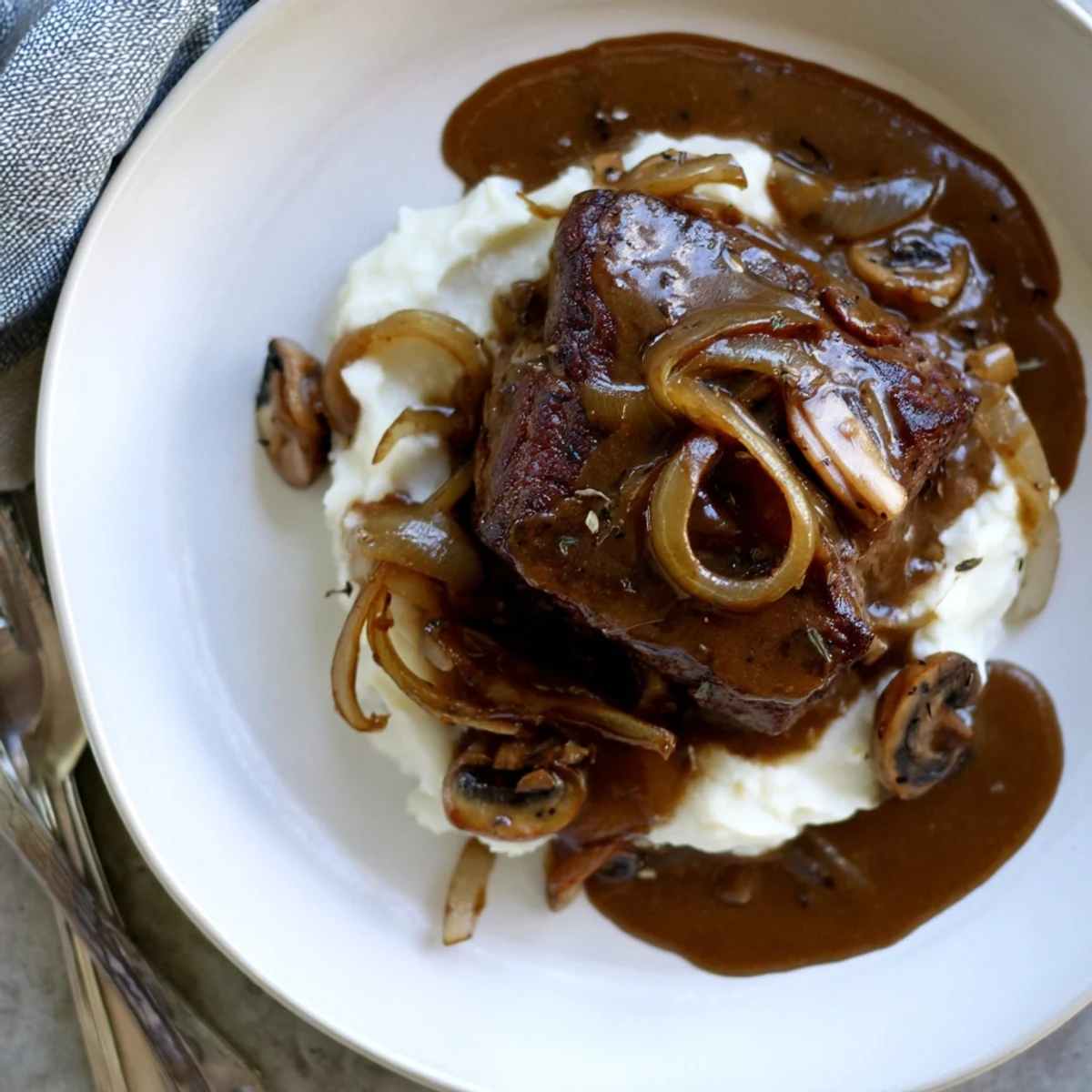 Searing marks and sizzling butter flavor highlight Country Style Smothered Cube Steak Recipe