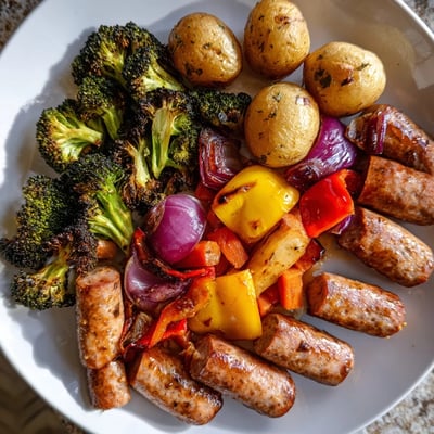 One Pan Honey Garlic Kielbasa Veggies