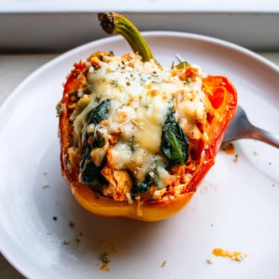 Chicken Florentine Stuffed Peppers